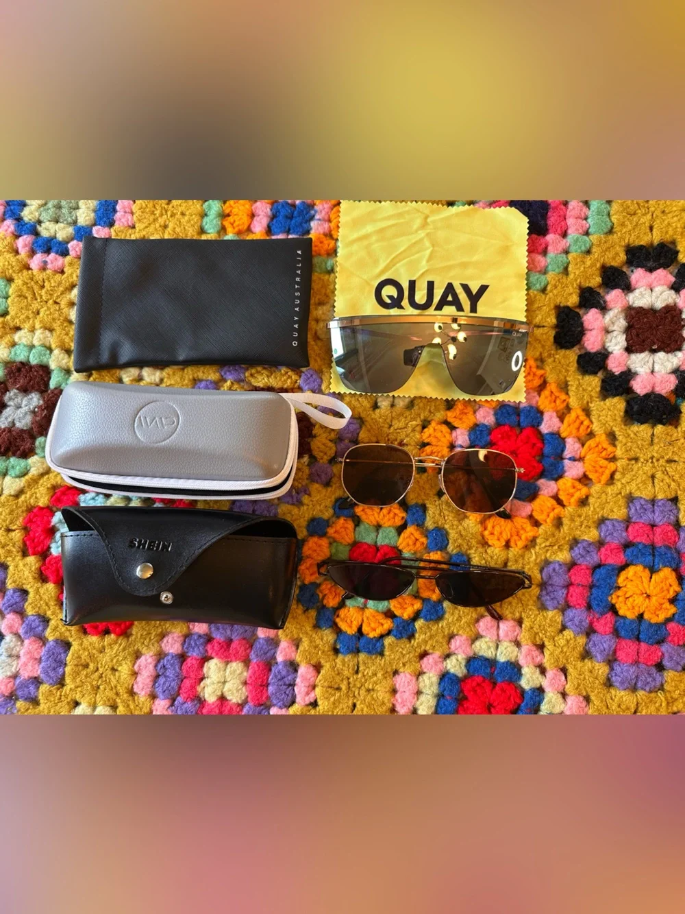 Quay & Multi-Brand Sunglasses Bundle - 3 Pairs with Protective Cases